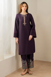 JAZMIN - 2PC DHANAK EMBROIDERED SHIRT AND EMBROIDERED TROUSER - HZG2373